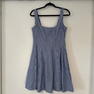 Blue and White Striped Dress